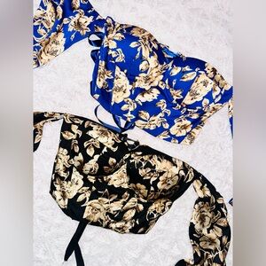 Corset Lace Back Tops Sz L